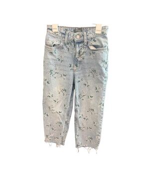 wild fable Light Blue Floral Cropped Jeans
